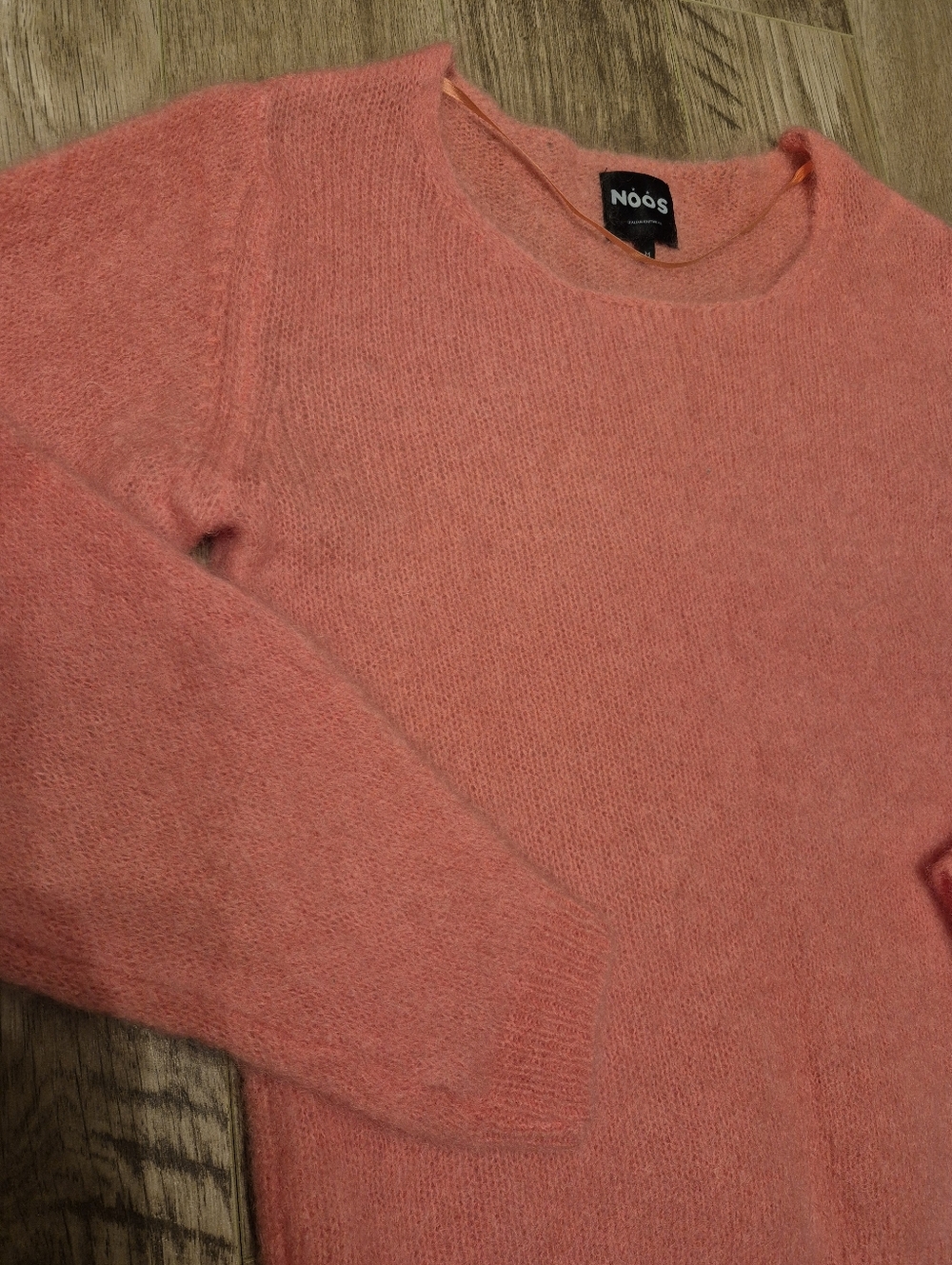 Cozy Scoop Neck Sweater in Coral Pink - Picture 3 of 6